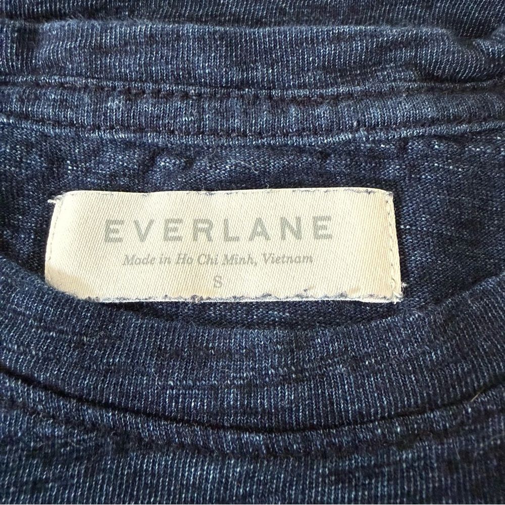 Everlane T-Shirt Tee Mens Sz S Navy Short Sleeve 100% Cotton Casual Preppy - Picture 6 of 9